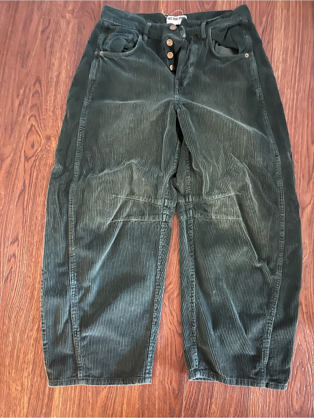We The Free Forest Green Corduroy High-Rise Jeans size 26
